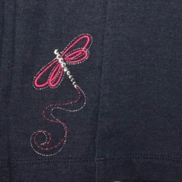 Grey/Pink Pull On Elastic Waist Dragonfly Pant EUC - Picture 2 of 5